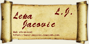 Lepa Jačović vizit kartica